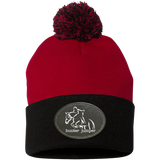 HUNTER JUMPER BLACK LEATHER SP15 Pom Pom Knit Cap - Patch