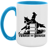 TURNIN AND BURNIN BARREL RACING 4HORSE AM15OZ 15oz. Accent Mug