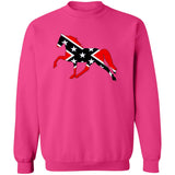 Rebel on the Rail Tennessee Walking Horse Pleasure G180 Crewneck Pullover Sweatshirt
