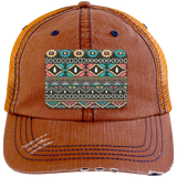 AZTEC 1 6990 Distressed Unstructured Trucker Cap - Patch