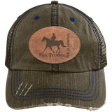 MISSOURI FOX TROTTER ON LEATHER 6990 Distressed Unstructured Trucker Cap - Patch