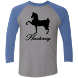 HACKNEY DESIGN 1 (black) 4HORSE NL6051 Tri-Blend 3/4 Sleeve Raglan T-Shirt
