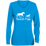 BORN TO WALK 1788 Ladies' Moisture-Wicking Long Sleeve V-Neck Tee
