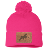 TENNESSEE WALKING HORSE PERFORMANCE LEATHER SP15 Pom Pom Knit Cap - Patch