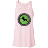Tennessee Walking Horse  PERFORMANCE LIME GREEN BLACK LACE B8800 Flowy Racerback Tank