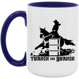 TURNIN AND BURNIN BARREL RACING 4HORSE AM15OZ 15oz. Accent Mug