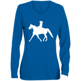 Missouri Fox Trotter LADY FINAL ART WHITE 1788 Ladies' Moisture-Wicking Long Sleeve V-Neck Tee