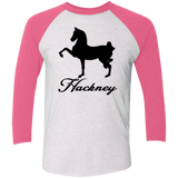 HACKNEY DESIGN 1 (black) 4HORSE NL6051 Tri-Blend 3/4 Sleeve Raglan T-Shirt