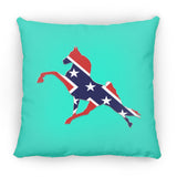 Rebel on the Rail Tennessee Walking Horse Performance ZP16 Medium Square Pillow