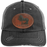FRIESIAN ON LEATHER 6990 Distressed Unstructured Trucker Cap - Patch