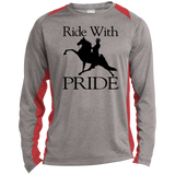Ride With Pride ST361LS Long Sleeve Heather Colorblock Performance Tee