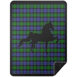BLUE GREEN TARTAN AMERICAN SADDLEBRED BSHL Premium Black Sherpa Blanket 60x80