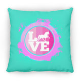 TWH PLEASURE BLEACH SPLATTER PINK TEAL ZP18 Large Square Pillow