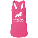 SITTIN TIGHT LOOKIN RIGHT TWH PERFORMANCE(WHITE) NL1533 Ladies Ideal Racerback Tank