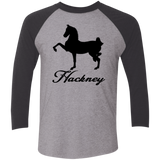 HACKNEY DESIGN 1 (black) 4HORSE NL6051 Tri-Blend 3/4 Sleeve Raglan T-Shirt