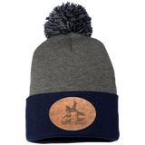 TURNIN AND BURNIN ON LEATHER SP15 Pom Pom Knit Cap - Patch