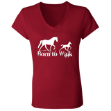 BORN TO WALK B6005 Ladies' Jersey V-Neck T-Shirt
