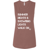 Summer Nights Showring Lights Walk On B8803 Ladies' Flowy Muscle Tank