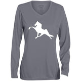 Tennessee Walking Horse Performance (WHITE) 1788 Ladies' Moisture-Wicking Long Sleeve V-Neck Tee