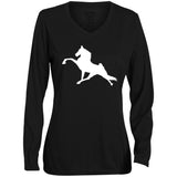 Tennessee Walking Horse Performance (WHITE) 1788 Ladies' Moisture-Wicking Long Sleeve V-Neck Tee