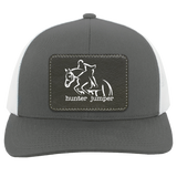 HUNTER JUMPER BLACK LEATHER 104C Trucker Snap Back - Patch