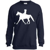 Missouri Fox Trotter LADY FINAL ART WHITE PC90Y Youth Crewneck Sweatshirt