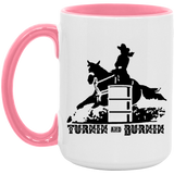 TURNIN AND BURNIN BARREL RACING 4HORSE AM15OZ 15oz. Accent Mug