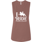 I RIDE AN AMERICAN SADDLEBRED (WHITE) B8803 Ladies' Flowy Muscle Tank
