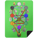 KABBAHLAH TREE OF LIFE DESIGN 2 4HORSE BSHL Premium Black Sherpa Blanket 60x80