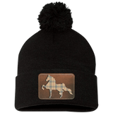 AMERICAN SADDLEBRED LEATHER PATCH (BURBURY) SP15 Pom Pom Knit Cap - Patch