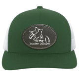HUNTER JUMPER BLACK LEATHER 104C Trucker Snap Back - Patch