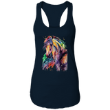 EQUINE ABSTRACT 1 4HORSE NL1533 Ladies Ideal Racerback Tank