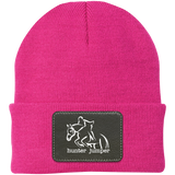 HUNTER JUMPER BLACK LEATHER CP90 Knit Cap - Patch
