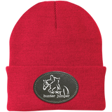 HUNTER JUMPER BLACK LEATHER CP90 Knit Cap - Patch
