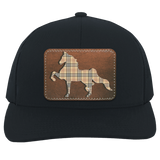 AMERICAN SADDLEBRED LEATHER PATCH (BURBURY) 104C Trucker Snap Back - Patch