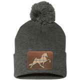 TENNESSEE WALKING HORSE PERFORMANCE LEATHER BURBURY SP15 Pom Pom Knit Cap - Patch