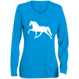 Tennessee Walking Horse (Pleasure) - Copy 1788 Ladies' Moisture-Wicking Long Sleeve V-Neck Tee