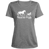BORN TO WALK LST360 Ladies' Heather Scoop Neck Performance Tee