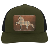 AMERICAN SADDLEBRED LEATHER PATCH (BURBURY) 104C Trucker Snap Back - Patch