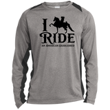 I RIDE AN AMERICAN SADDLEBRED ST361LS Long Sleeve Heather Colorblock Performance Tee