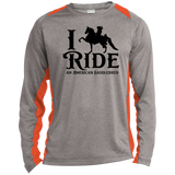 I RIDE AN AMERICAN SADDLEBRED ST361LS Long Sleeve Heather Colorblock Performance Tee