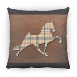 TENNESSEE WALKING HORSE PERFORMANCE LEATHER BURBURY ZP18 Large Square Pillow