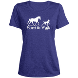 BORN TO WALK LST360 Ladies' Heather Scoop Neck Performance Tee