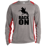 RACK ON Racking (black art) ST361LS Long Sleeve Heather Colorblock Performance Tee