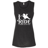 I RIDE A WALKING HORSE B (WHITE) B8803 Ladies' Flowy Muscle Tank