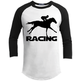 RACING (BLACK) 4HORSE YT200 Youth 3/4 Raglan Sleeve Shirt