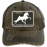 I SUPPORT THE TWH -RECTANGLE 6990 Distressed Unstructured Trucker Cap - Patch