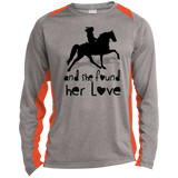 SHE FOUND HER LOVE (TWH pleasure)Bblack art ST361LS Long Sleeve Heather Colorblock Performance Tee