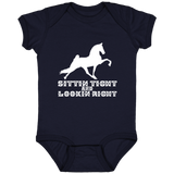 SITTIN TIGHT LOOKIN RIGHT TWH PERFORMANCE(WHITE) 4424 Infant Fine Jersey Bodysuit