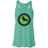 Tennessee Walking Horse  PERFORMANCE LIME GREEN BLACK LACE B8800 Flowy Racerback Tank